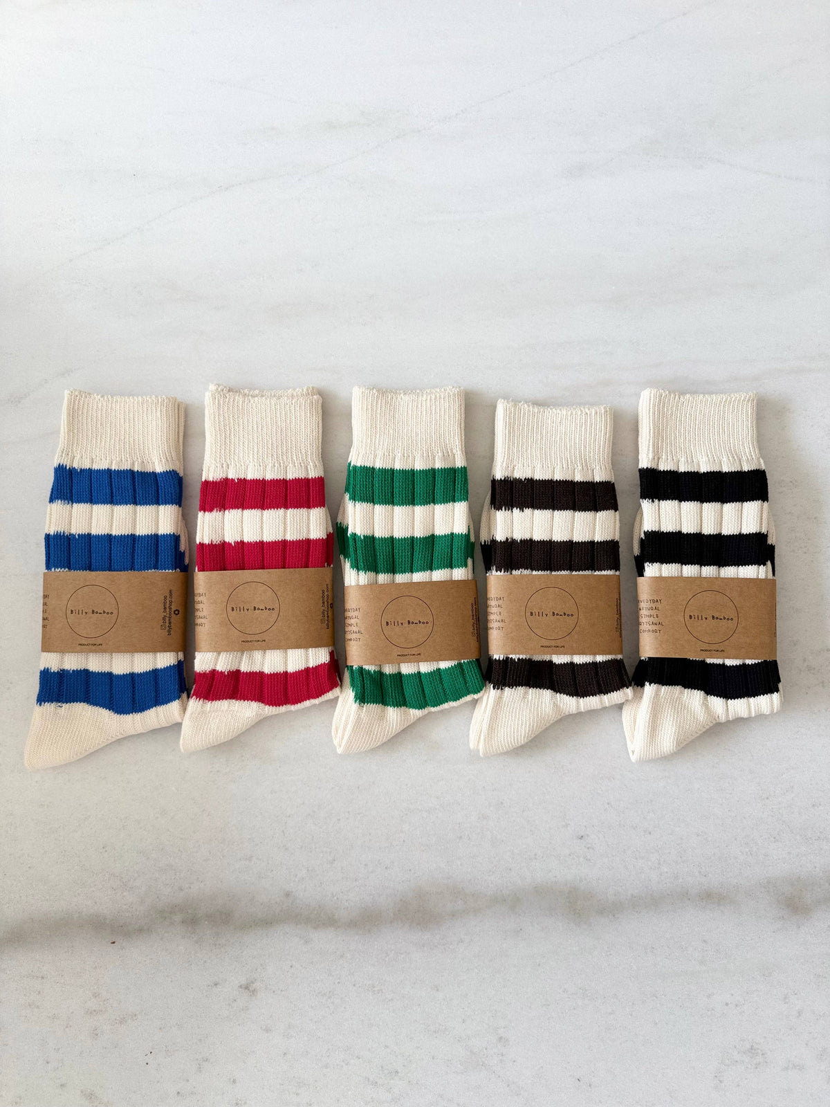 BILLY BAMBOO COLOUR STRIPE HIGH SOCKS